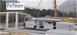 Сборный дом из контейнеров с плоской упаковкой